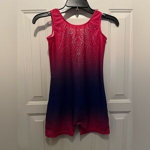 Pink and Blue Rhinestone Leotard NEW